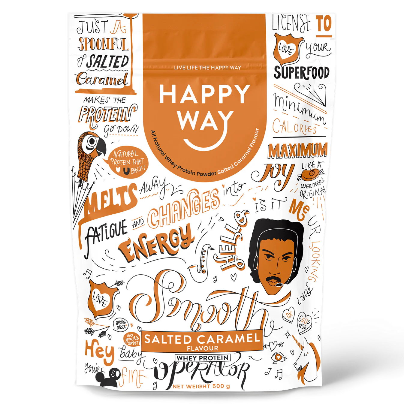 Happy Way Whey Protein Powder Salted Caramel 500g